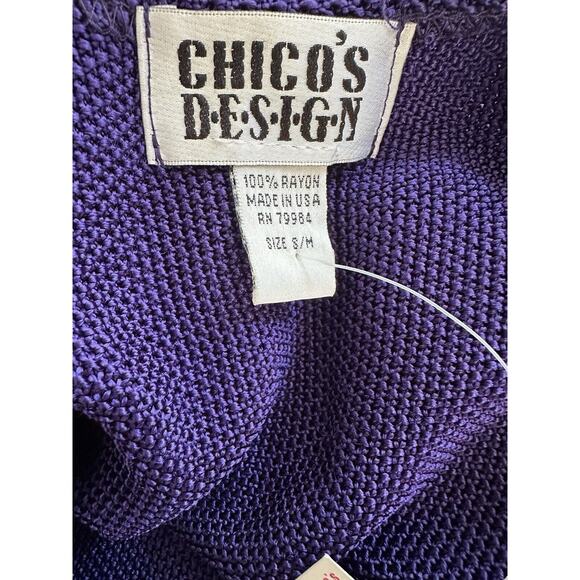 Chicos Design Purple Sleeveless Made In USA Vtg New With Tag Size S/M Knit Tank - Picture 5 of 7